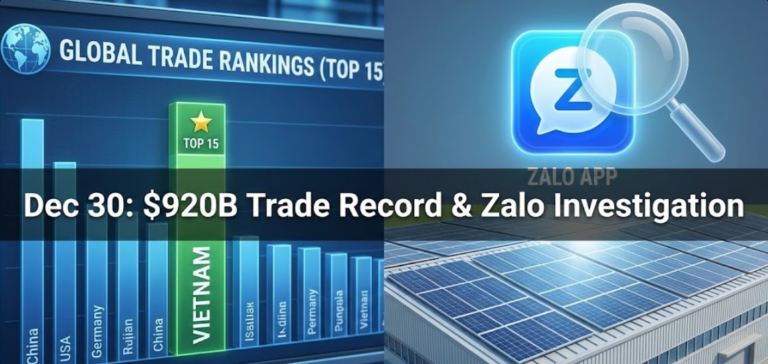 Vietnam Industry and Trade News Bulletin for December 30, 2025